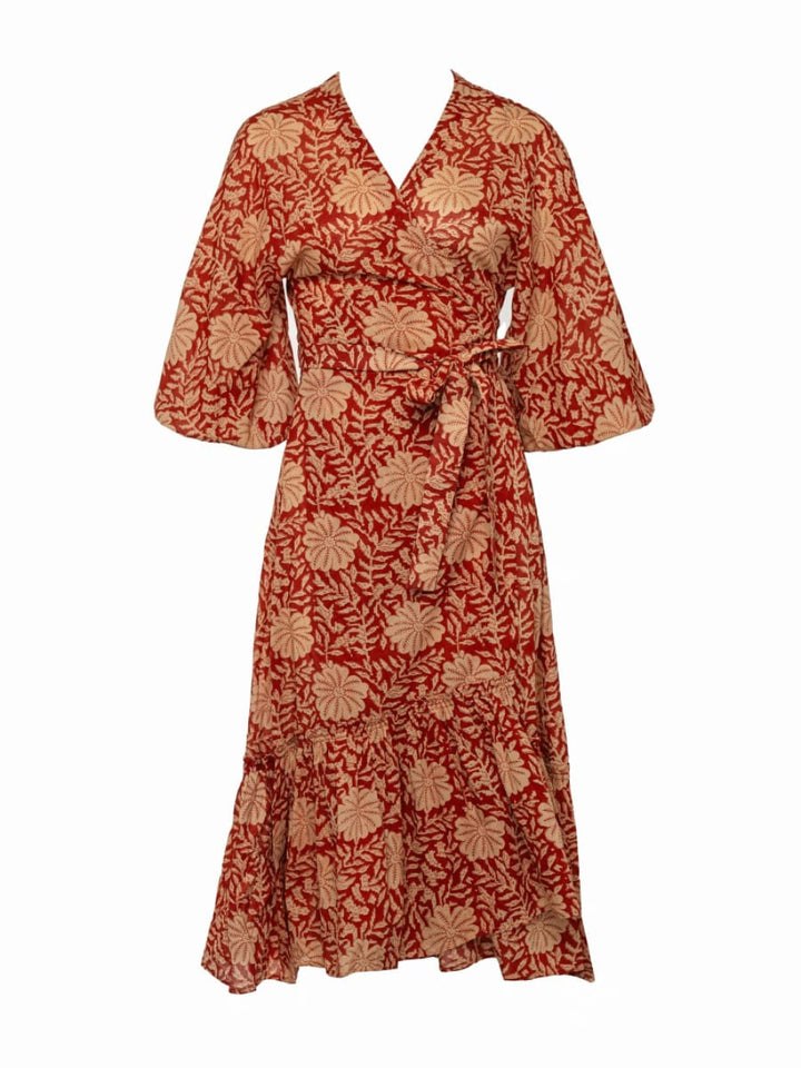 Alessandra Wrap Dress - Sienna Flower - Dresses