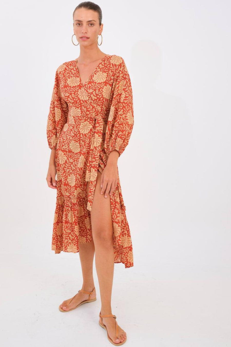 Alessandra Wrap Dress - Sienna Flower - Dresses