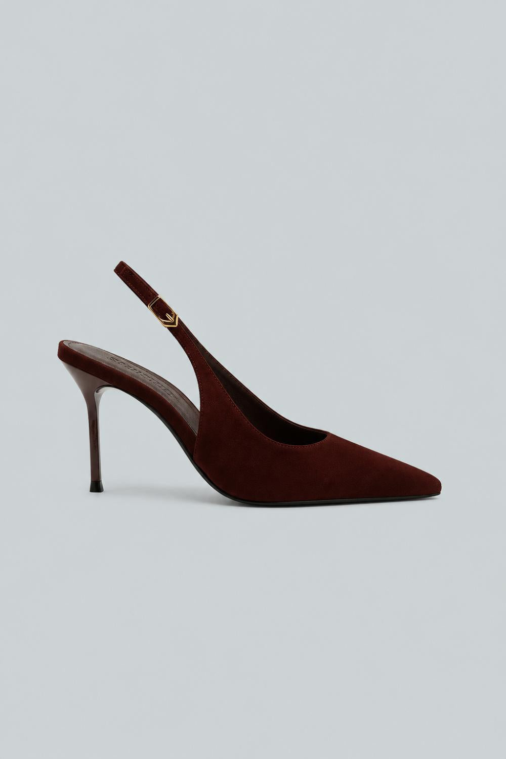 Alicia Sling Suede Pump - Brown - 8 - Heels