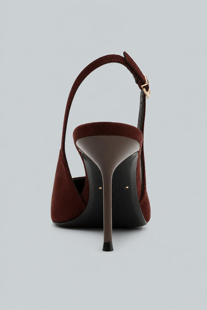 Alicia Sling Suede Pump - Brown - 8 - Heels