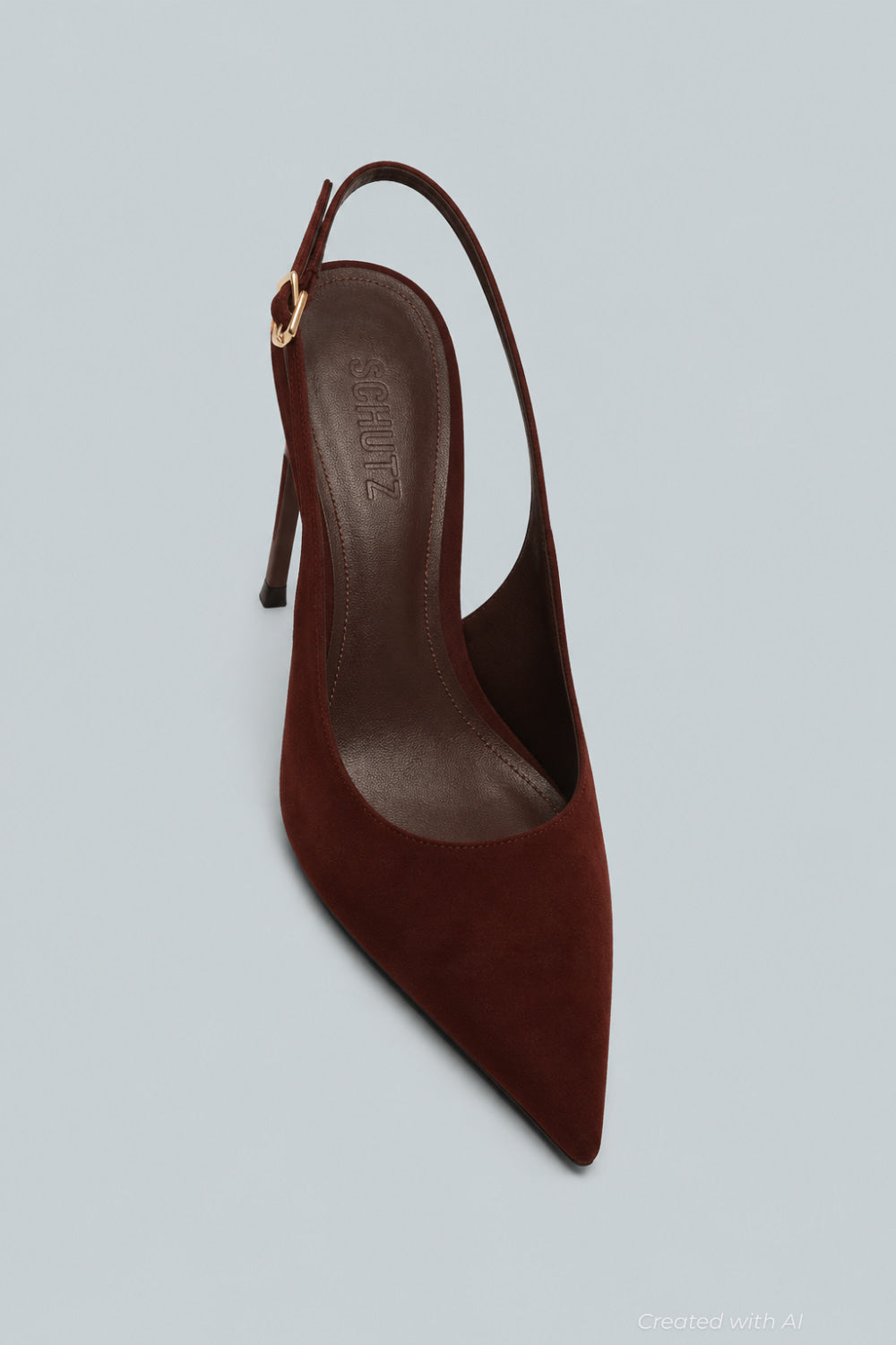 Alicia Sling Suede Pump - Brown - 8 - Heels