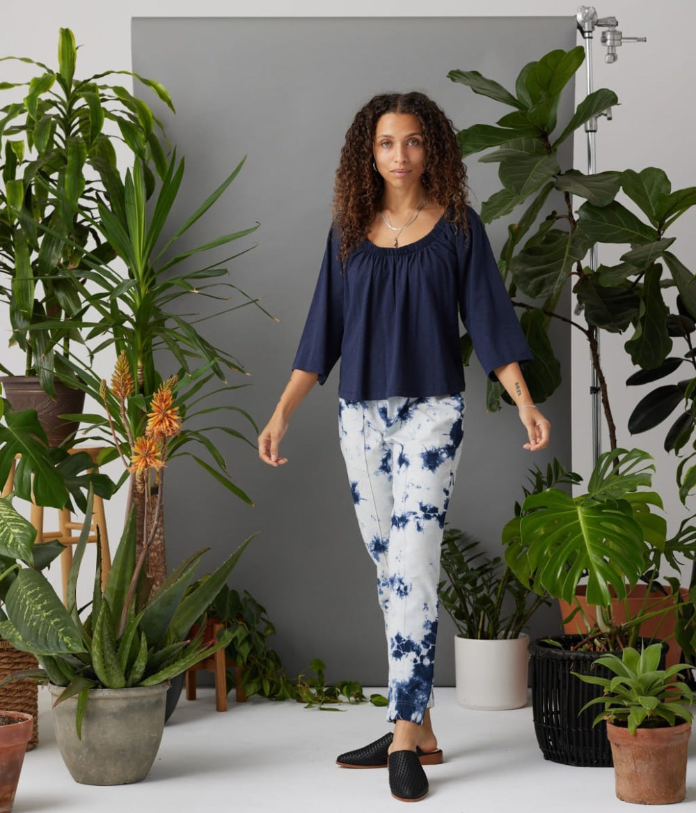 Alma Top - Dark Blue - Blouse
