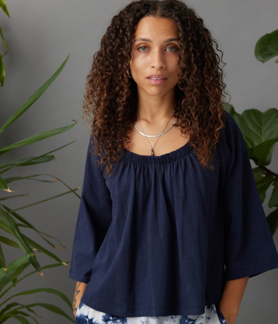 Alma Top - Dark Blue - Blouse