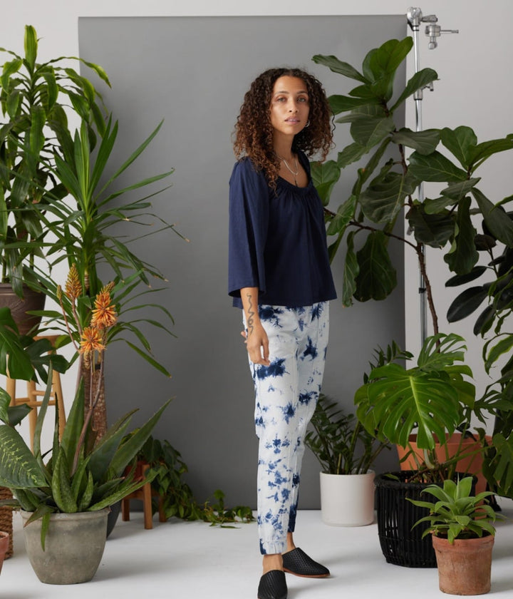 Alma Top - Dark Blue - Blouse
