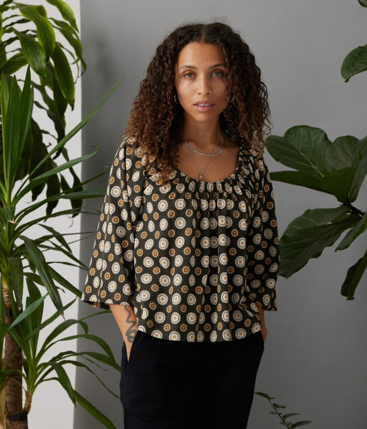 Alma Top - Washed Black Retro - Blouse