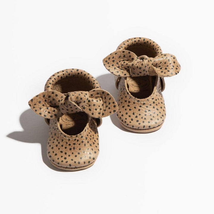 Almond Speckles Knotted Bow Baby Shoe - ’Flats - Baby Kids Adult All’