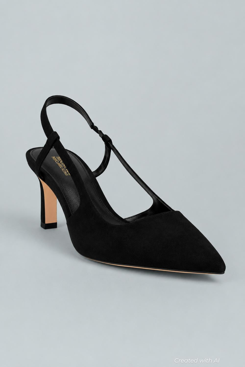 Alora Suede Slingback Pump - Black - Heels