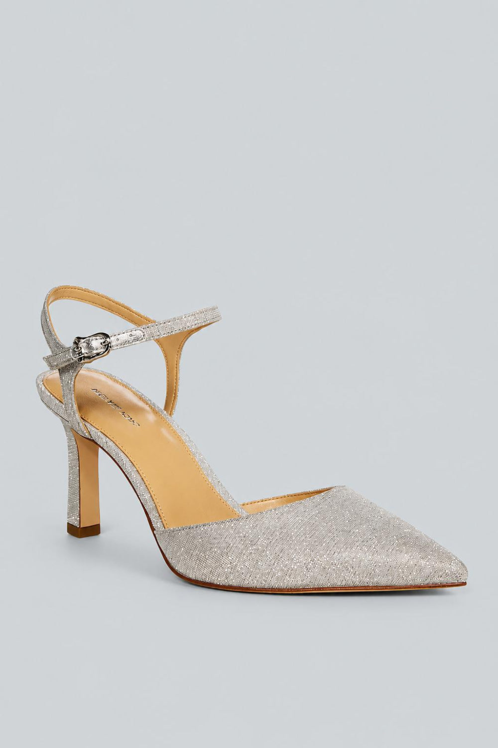 Amara Mid Heel Pumps - Silver - 7.5 - Slingback
