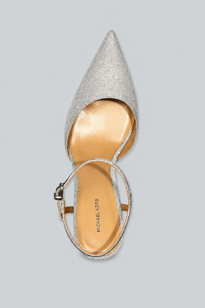 Amara Mid Heel Pumps - Silver - 7.5 - Slingback
