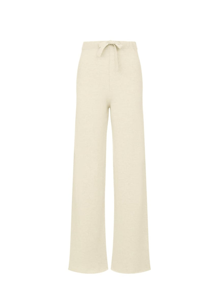Amaya | Cashmere Wide Leg Trousers - Cream - Trouser