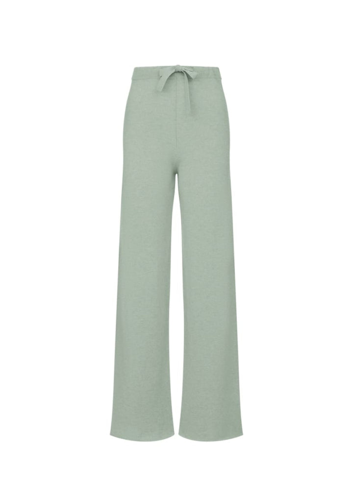 Amaya | Cashmere Wide Leg Trousers - Sage - Trouser