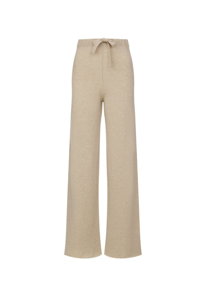 Amaya | Cashmere Wide Leg Trousers - Sand - Trouser