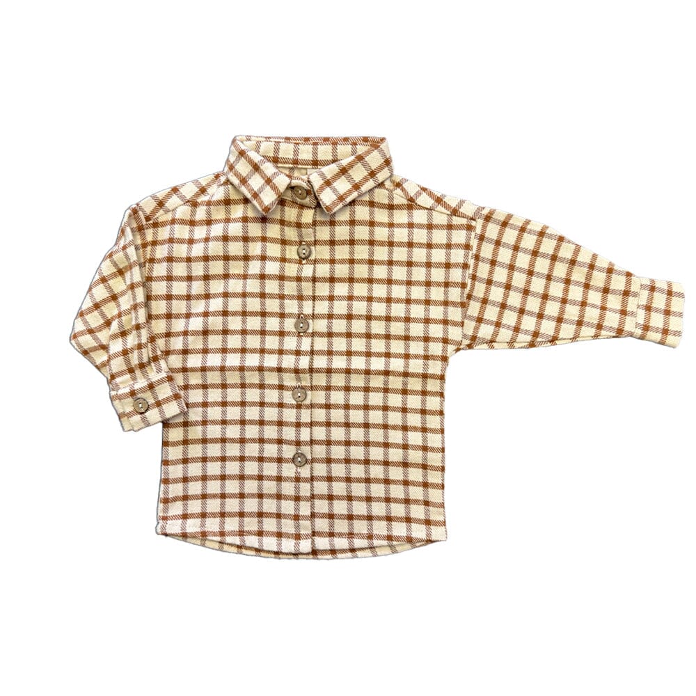 Check Button Up Shirt - Amber Check Button Down Shirts Monkind 