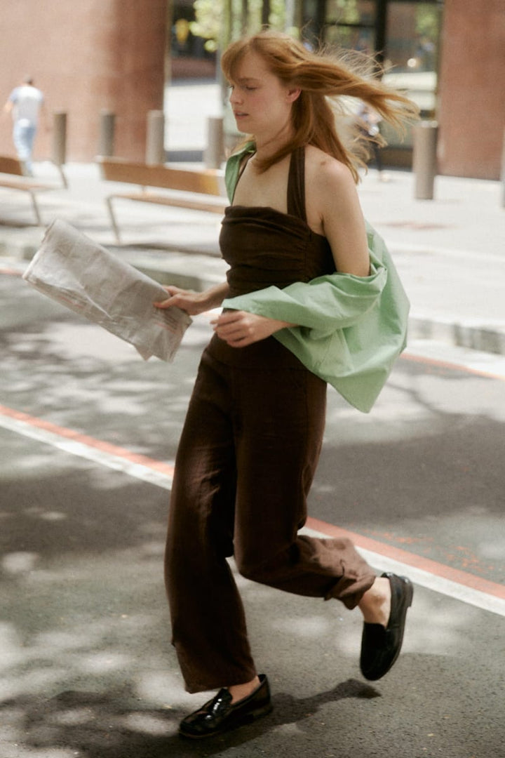 Linen Trouser - Mocha