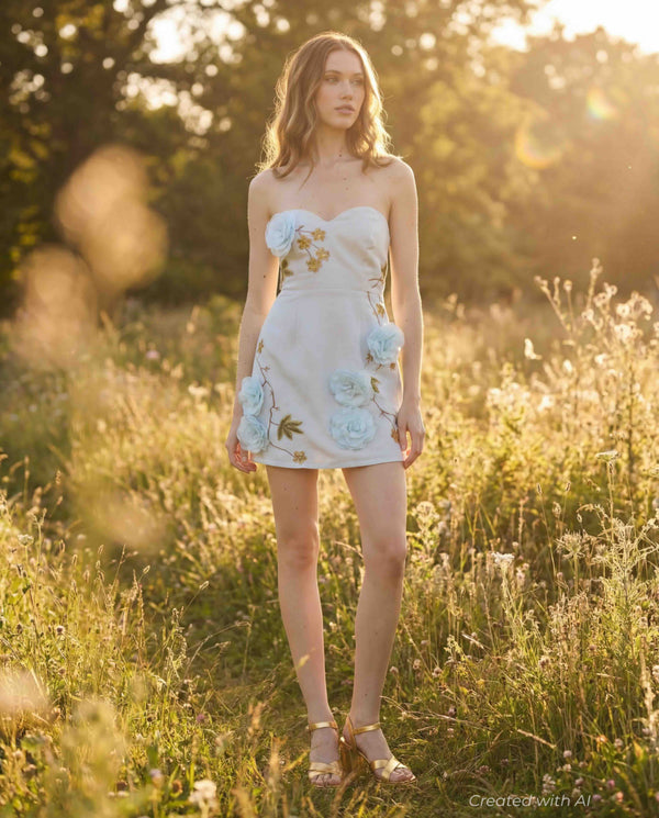 Anais Dress - Lotus Garden Blue - FINAL SALE - Dresses