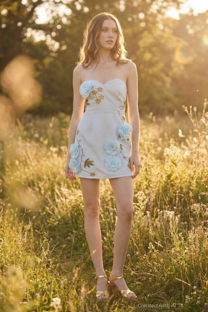 Anais Dress - Lotus Garden Blue - FINAL SALE - Dresses
