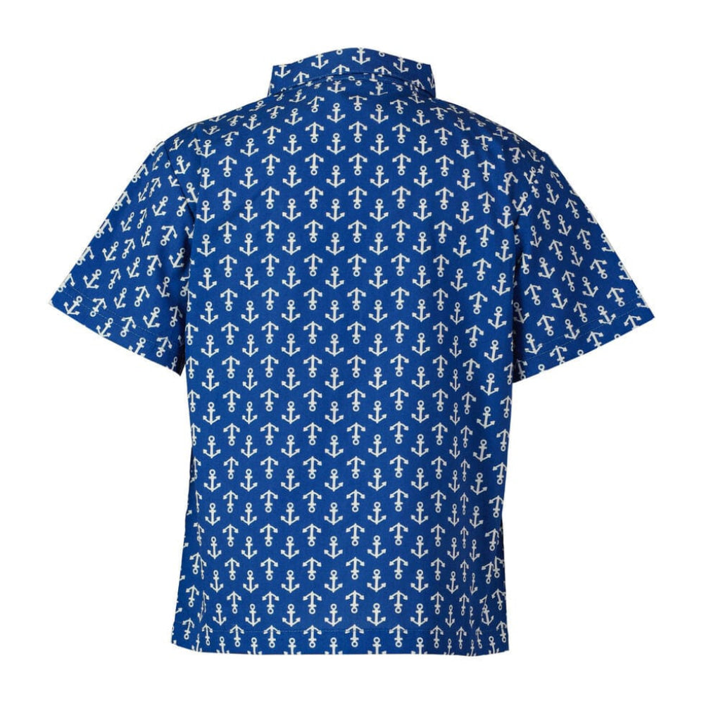 Anchor Shirt - Royal Blue - 10y - Button Down Shirt