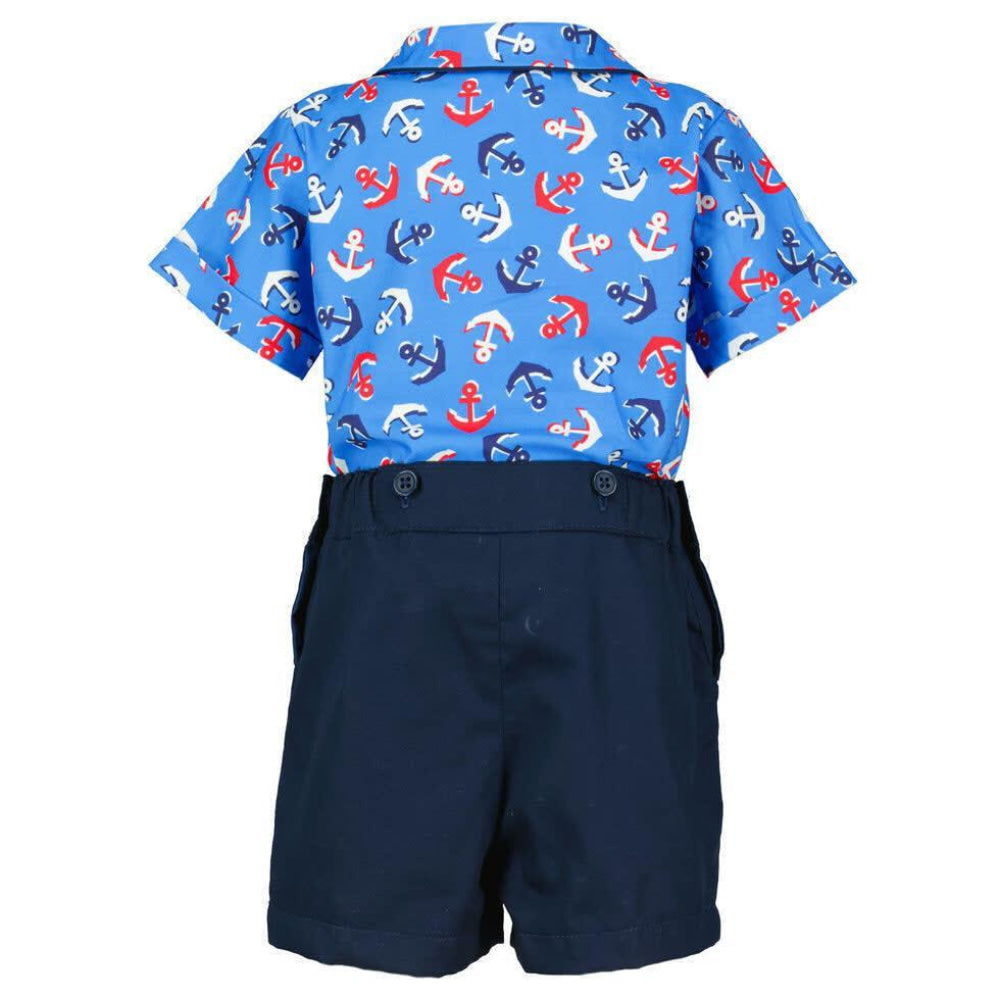 Anchor Shirt & Short Set - Collared Shirt