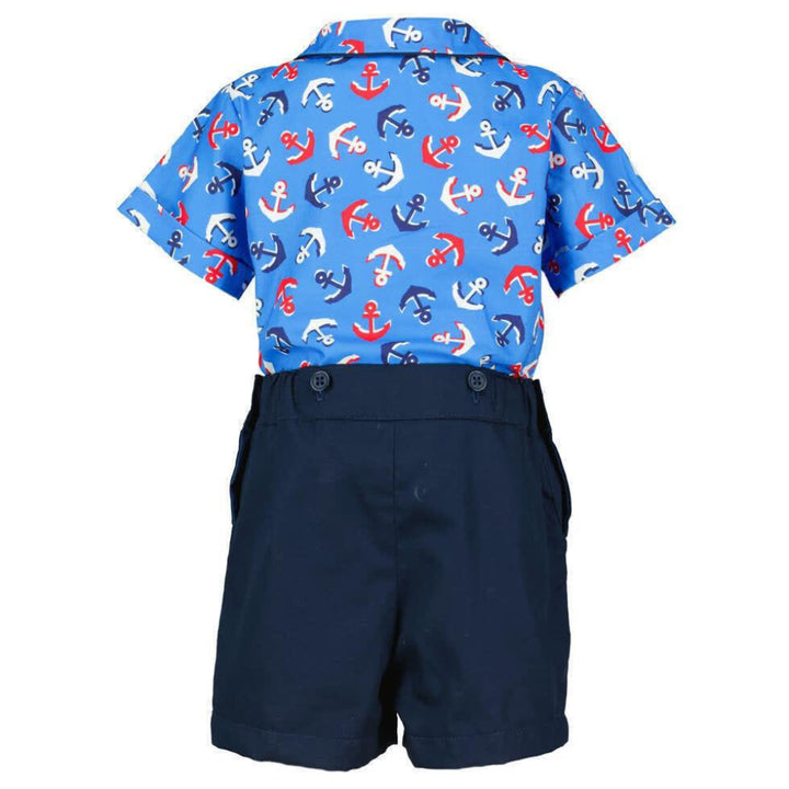 Anchor Shirt & Short Set - Collared Shirt