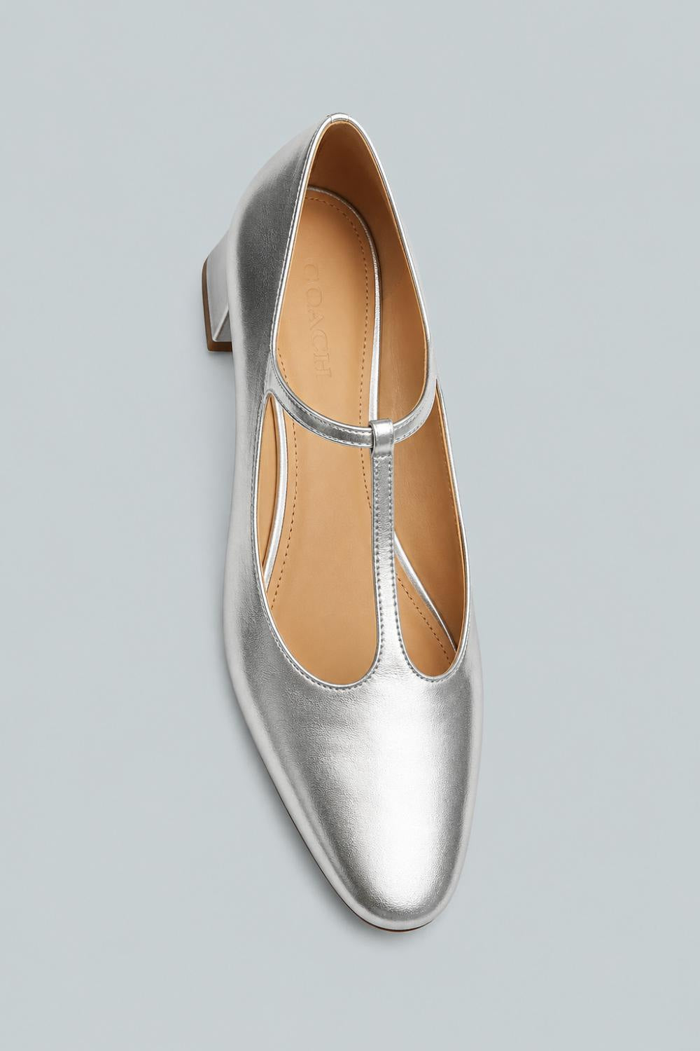 Angelina Leather T-Strap Mary Jane - Silver - 8 - Mary Jane