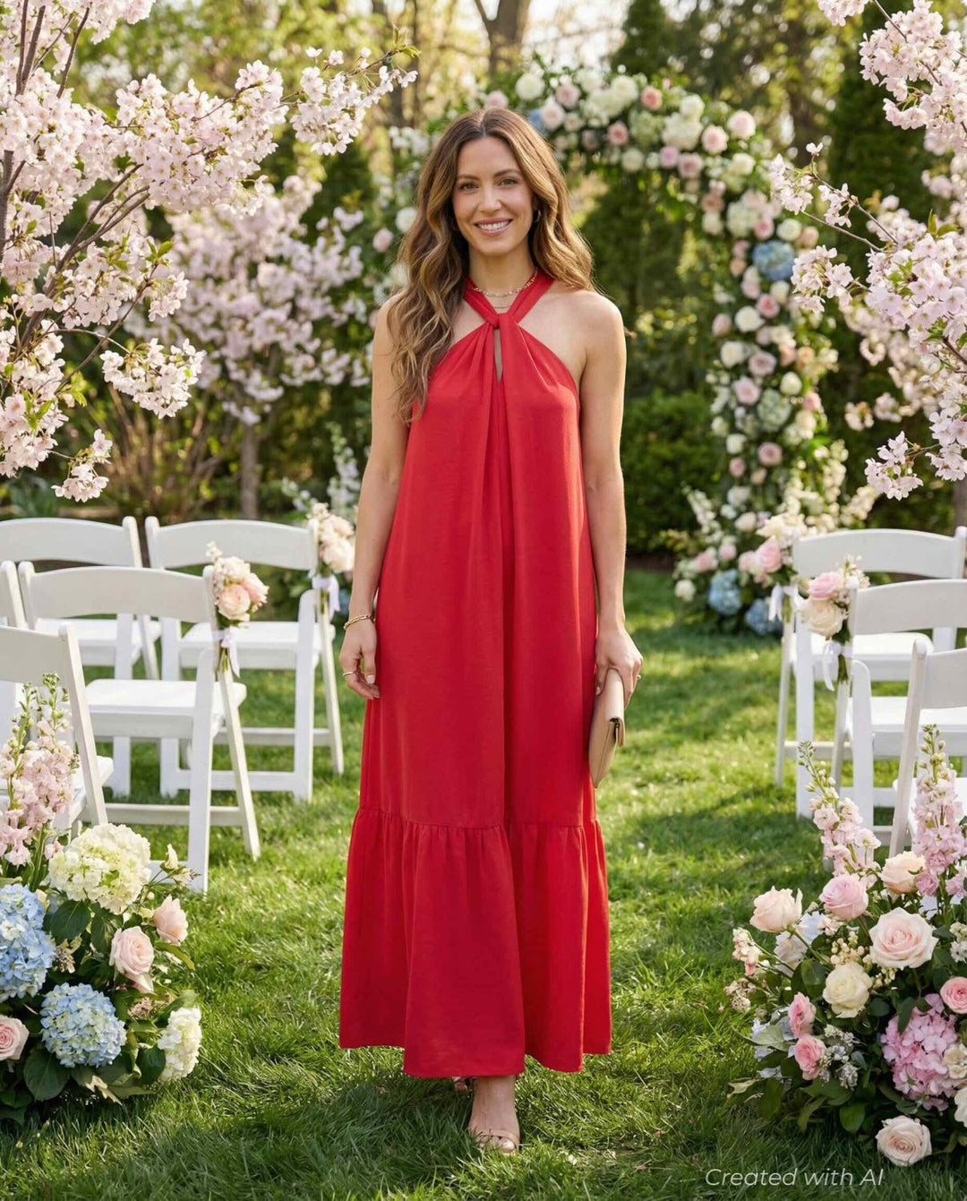 Angelique Dress - Red - Dresses