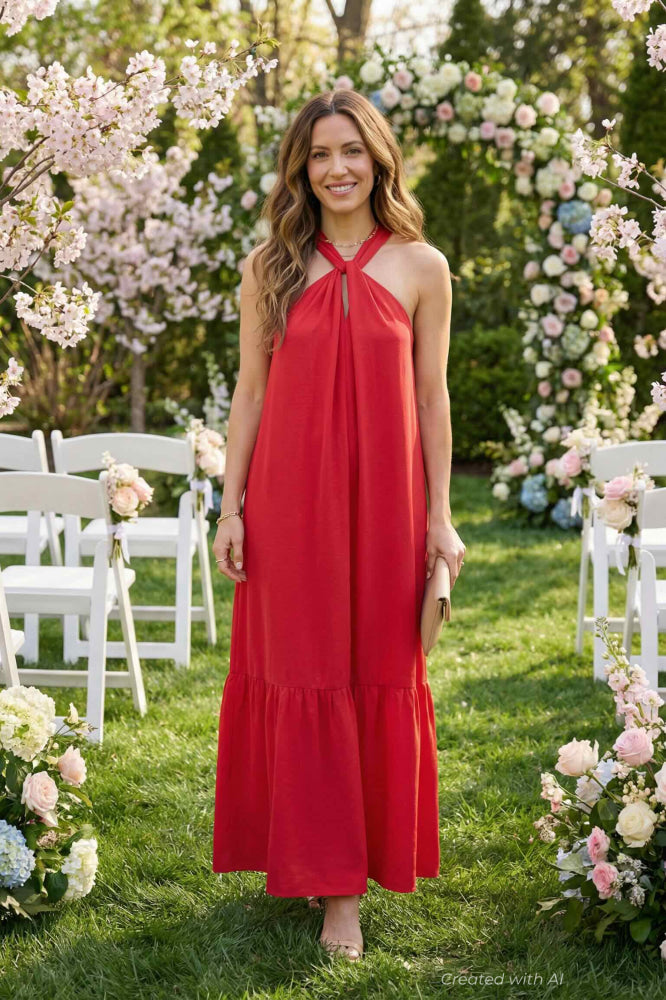 Angelique Dress - Red - Dresses