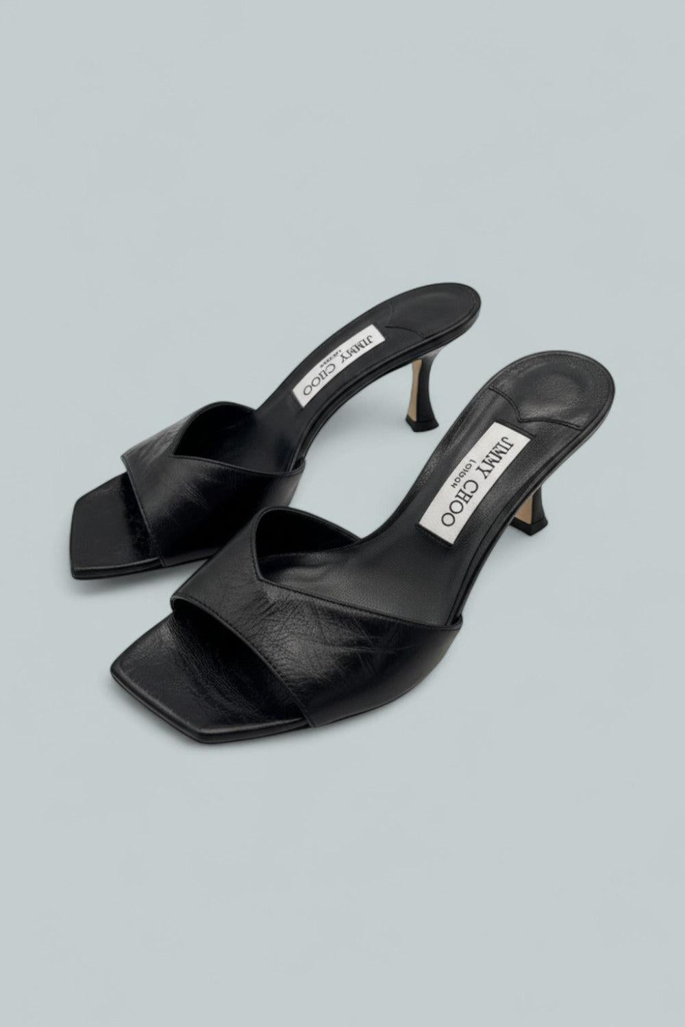 Anise 95 Strappy High Heel Slide Sandals - Black - 8 - Sandals
