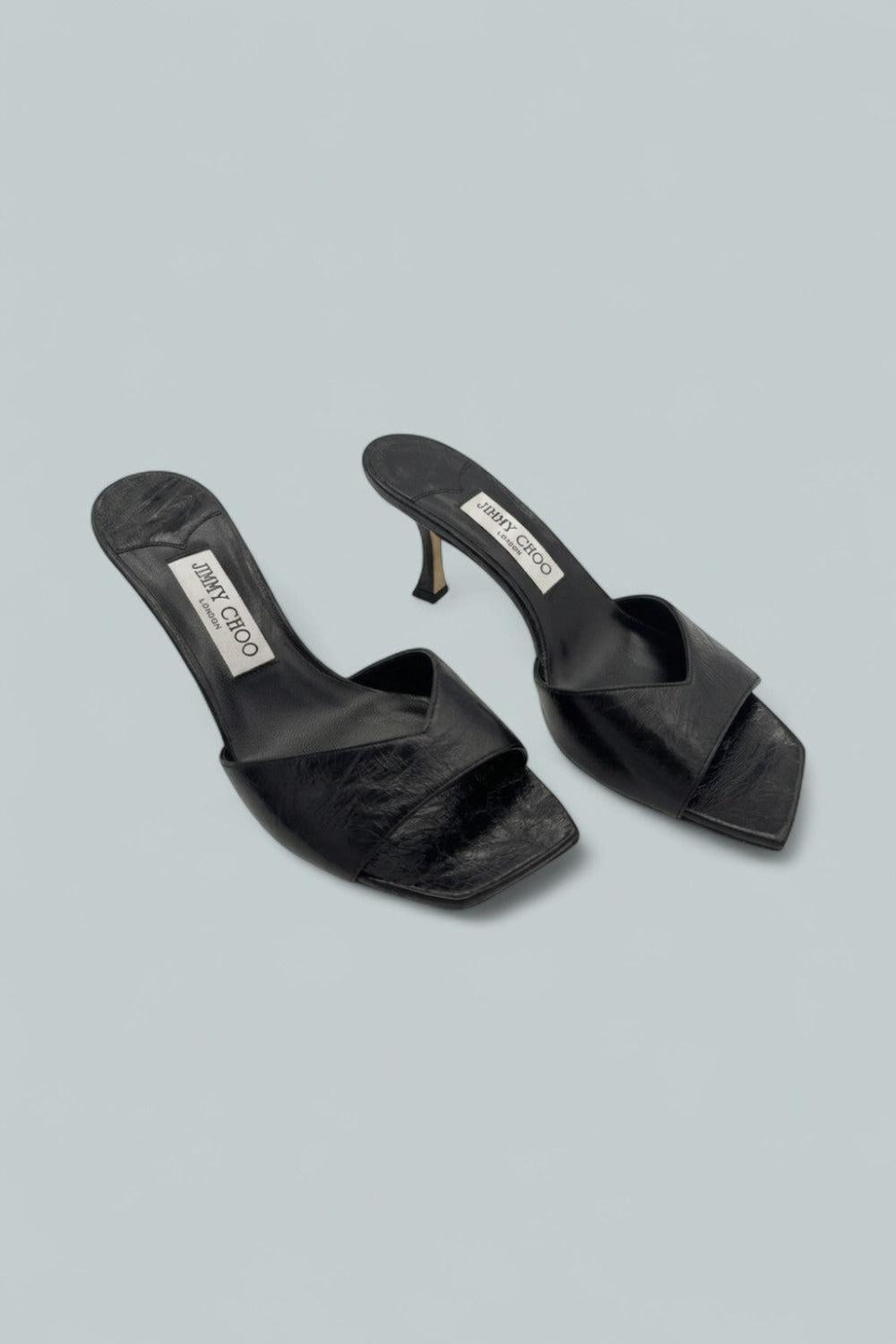 Anise 95 Strappy High Heel Slide Sandals - Black - 8 - Sandals