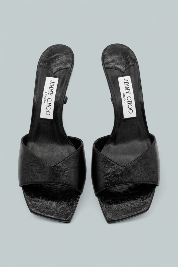 Anise 95 Strappy High Heel Slide Sandals - Black - 8 - Sandals