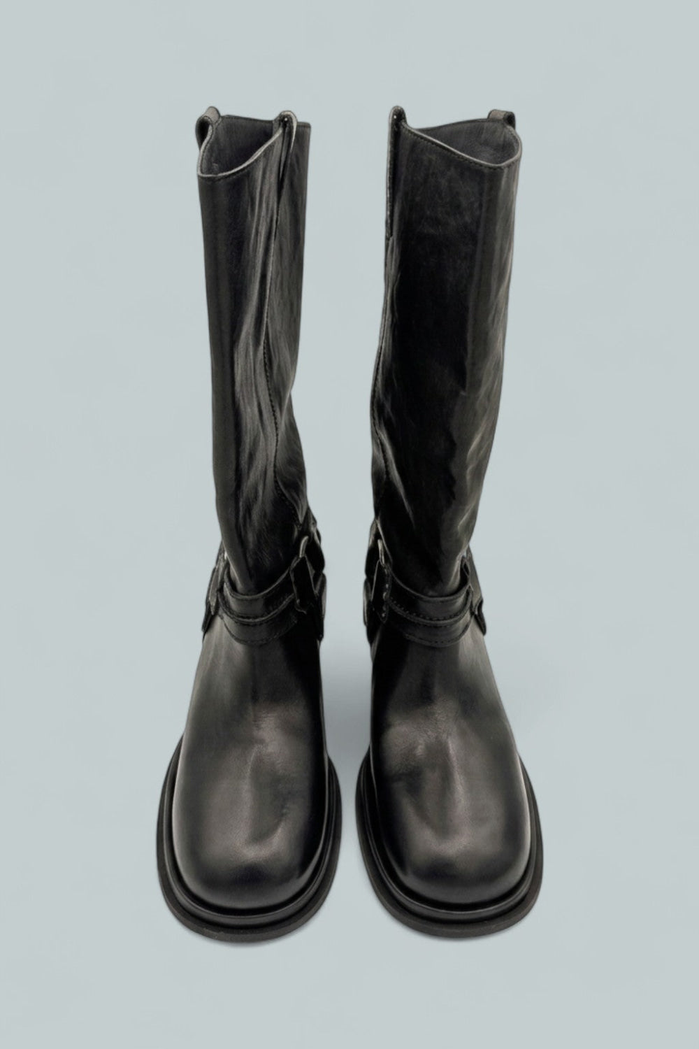 Anok Harness Boots - Black Distressed - 8.5 - Boots