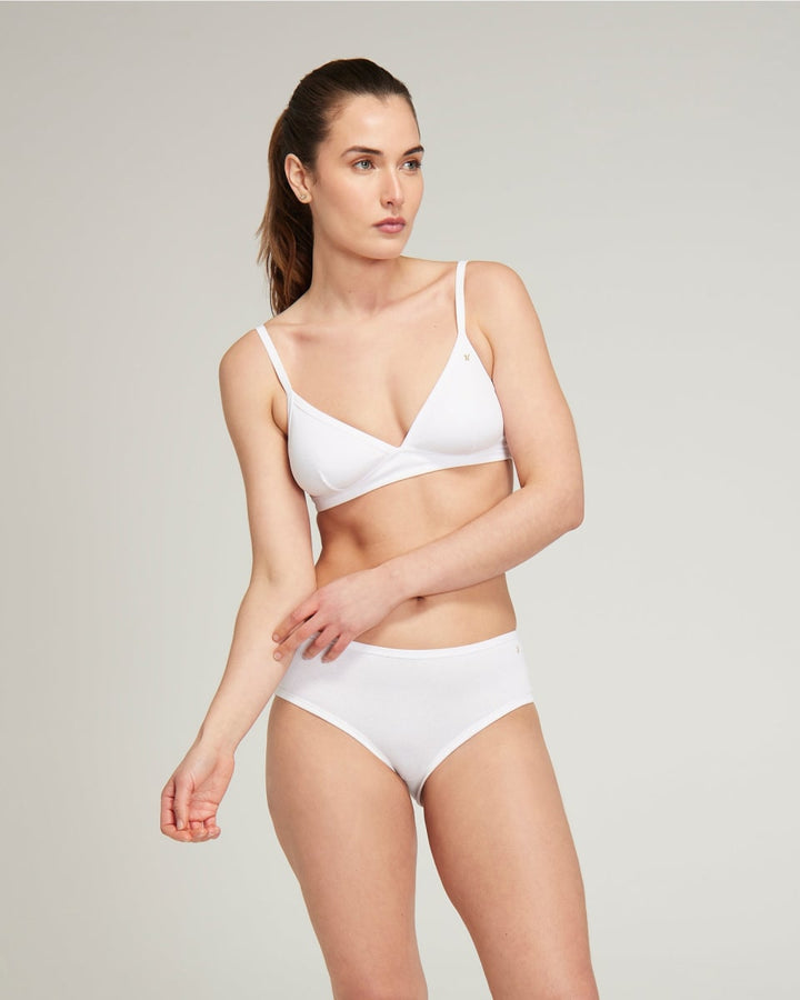 The Organic Cotton Easy Does It Bralette - Cotton White