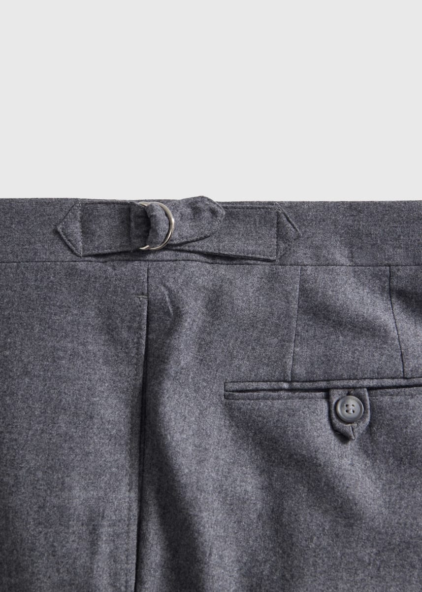 Wool Flannel Trouser - Mid Grey
