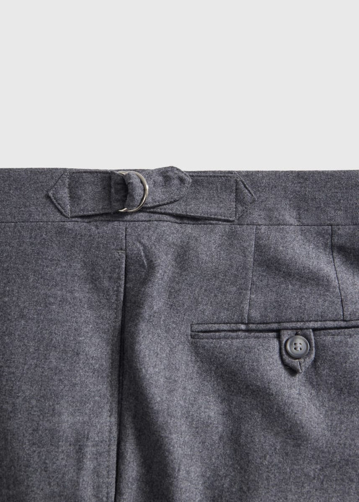 Wool Flannel Trouser - Mid Grey