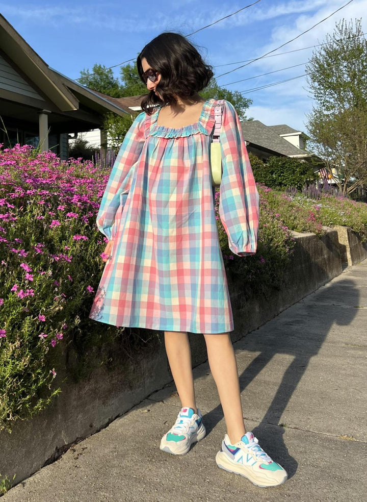 April Dress - Pastel Plaid - Dresses