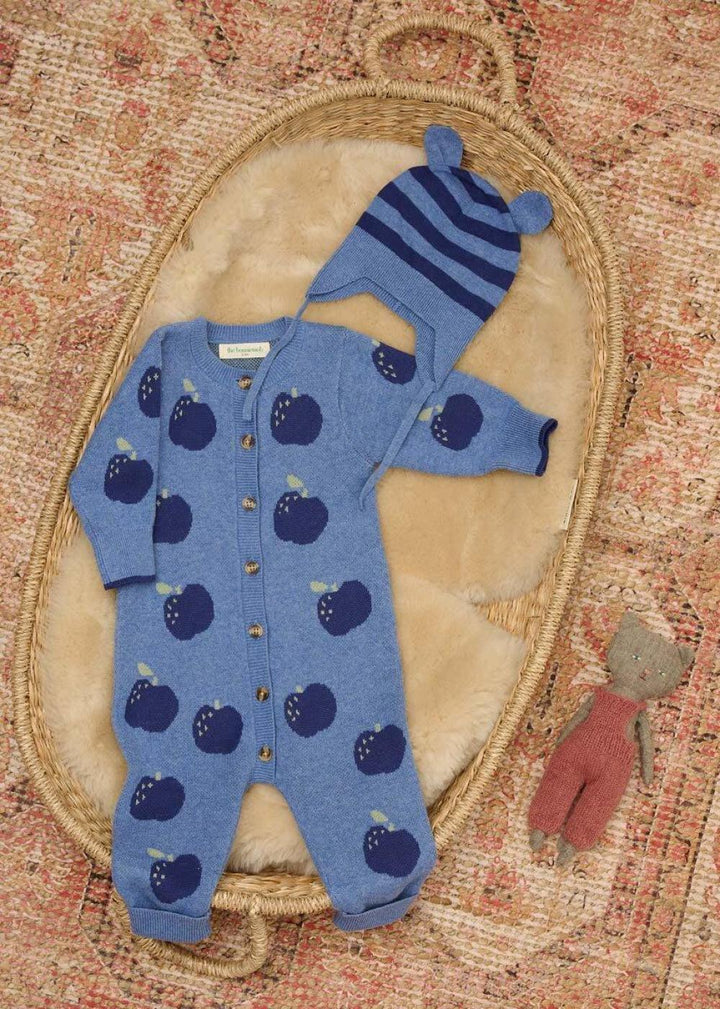 Archie and Attie Knit Set - Dusty Blue - Onesie