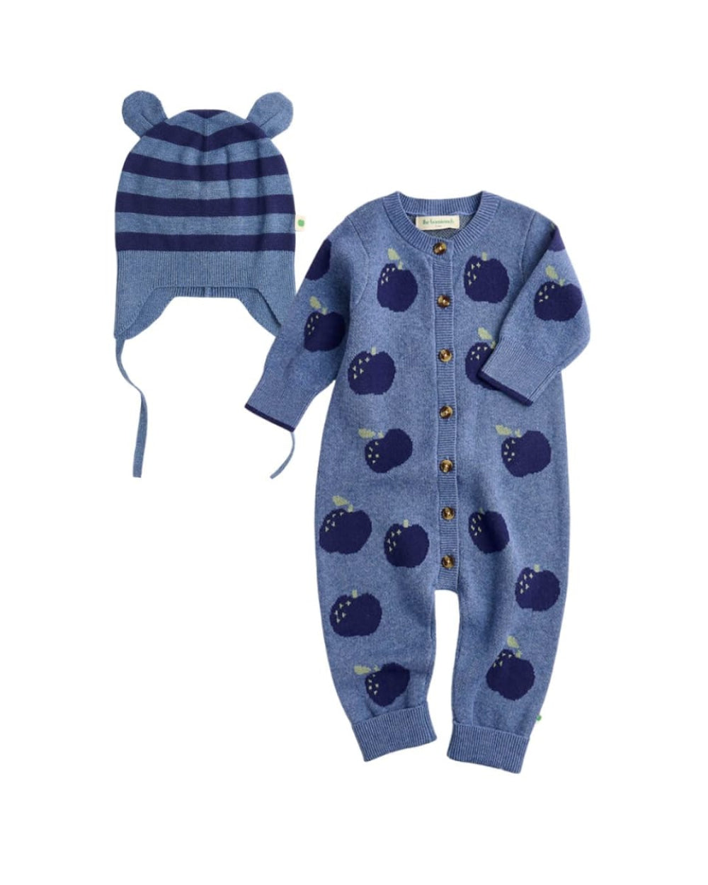Archie and Attie Knit Set - Dusty Blue - Onesie