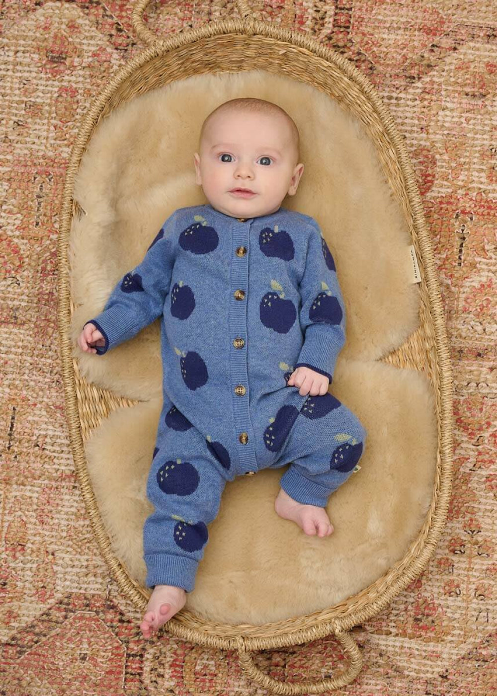 Archie and Attie Knit Set - Dusty Blue - Onesie