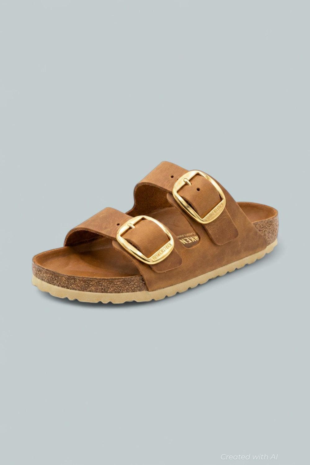 Arizona Big Buckle Slide Sandals - Brown - Sandals