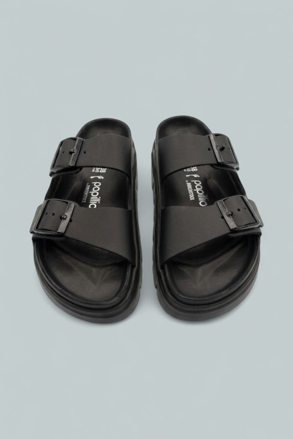 Arizona Chunky Slip On Buckled Sandals - Black - Sandals