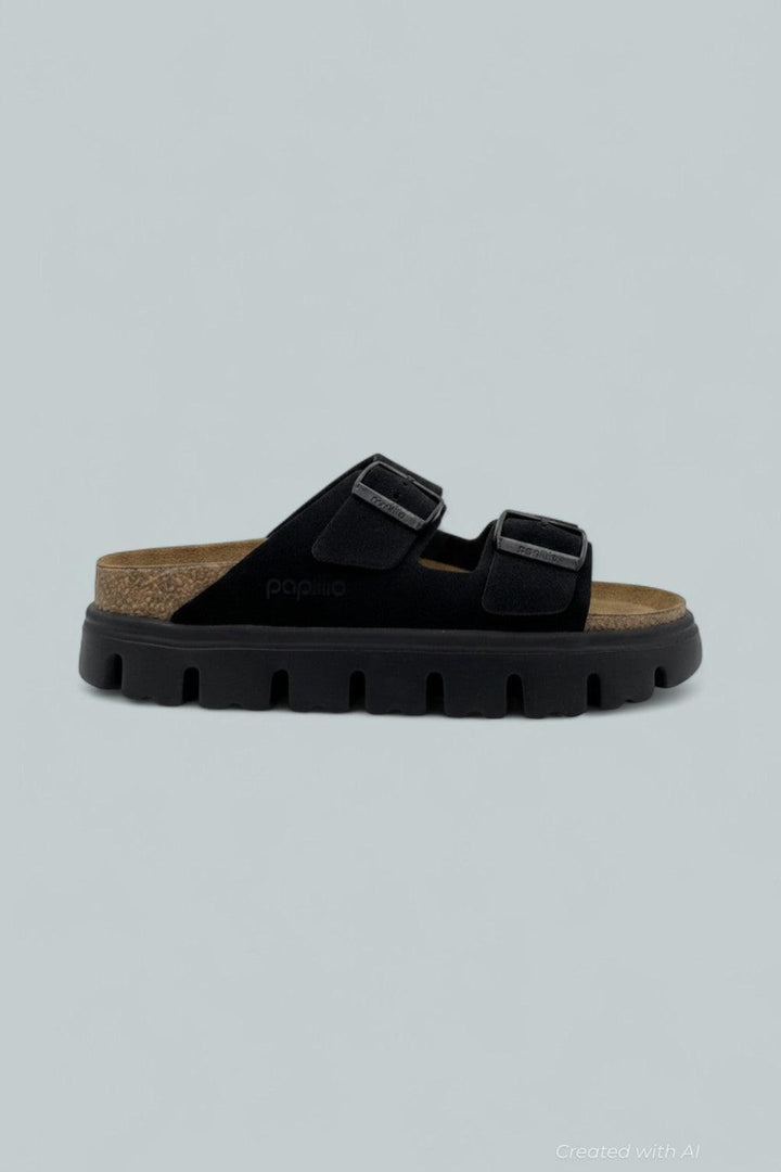 Arizona Chunky Suede Sandals - Black/Black - EU 39 - Sandals