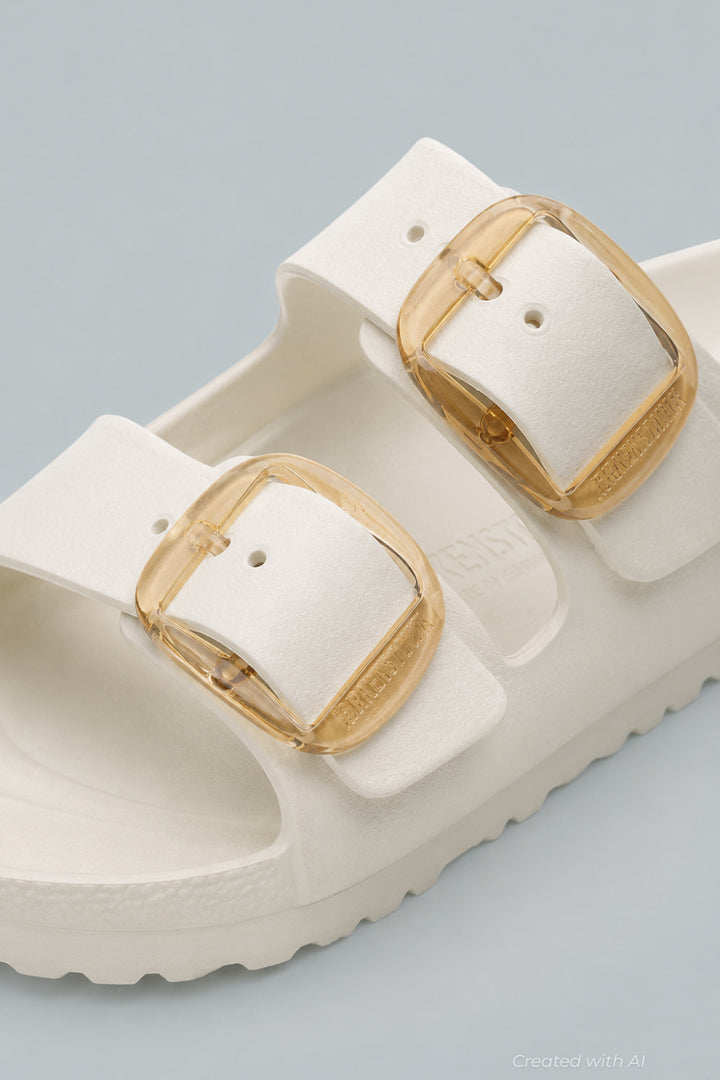Arizona Eva Big Buckle Women’s Sandals - Eggshell - 8 - Sandal
