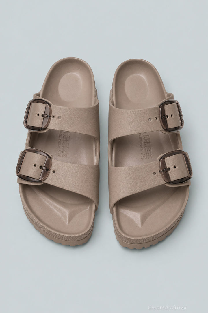 Arizona Eva Big Buckle Women’s Sandals - Grey - 9 - Sandal