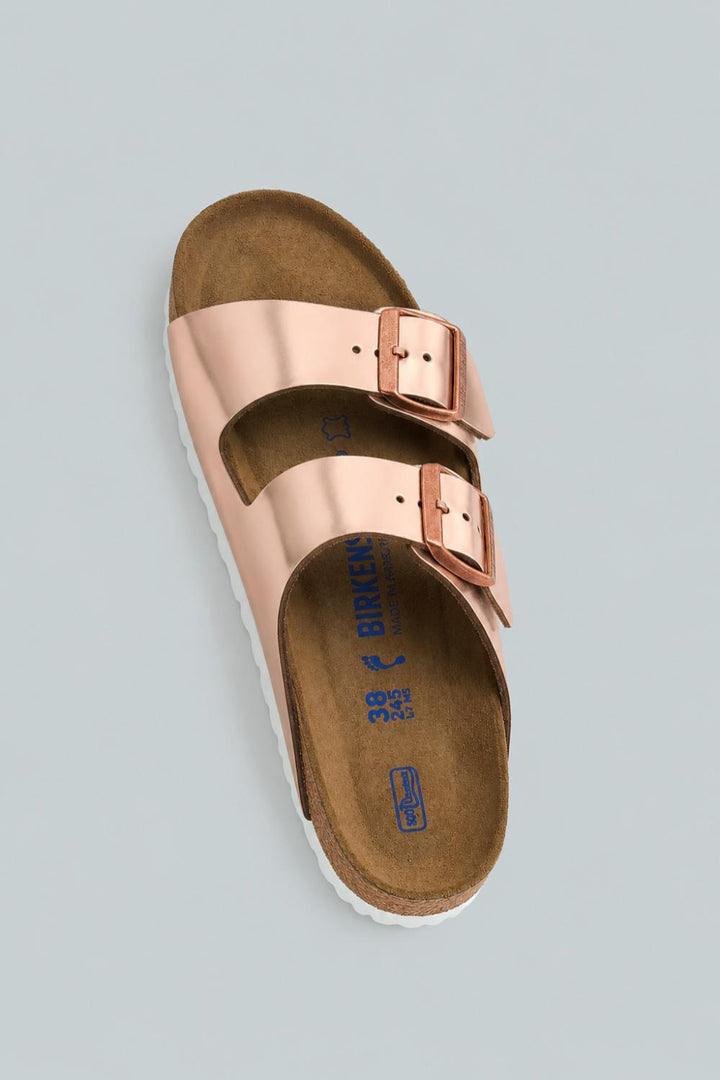 Arizona Soft Footbed Metallic Leather Sandals - Gold - 39 N - Sandal