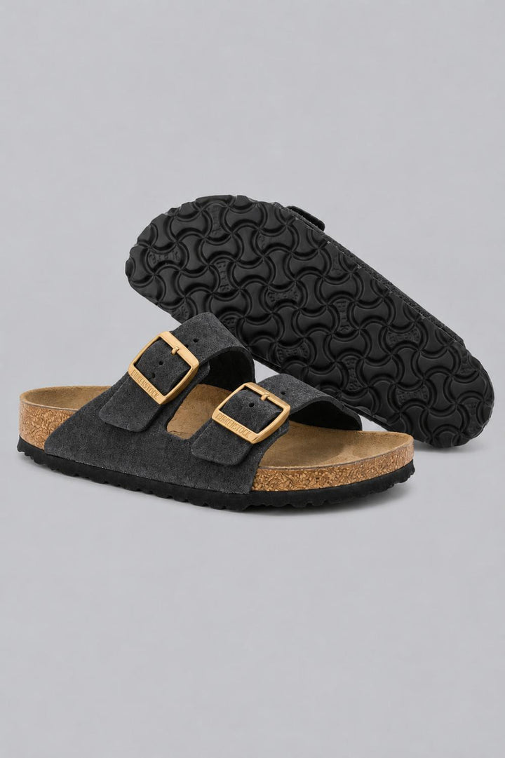 Arizona Suede Shimmer Sandal - Black Shimmering - US 6 / EU 37 - Sandal