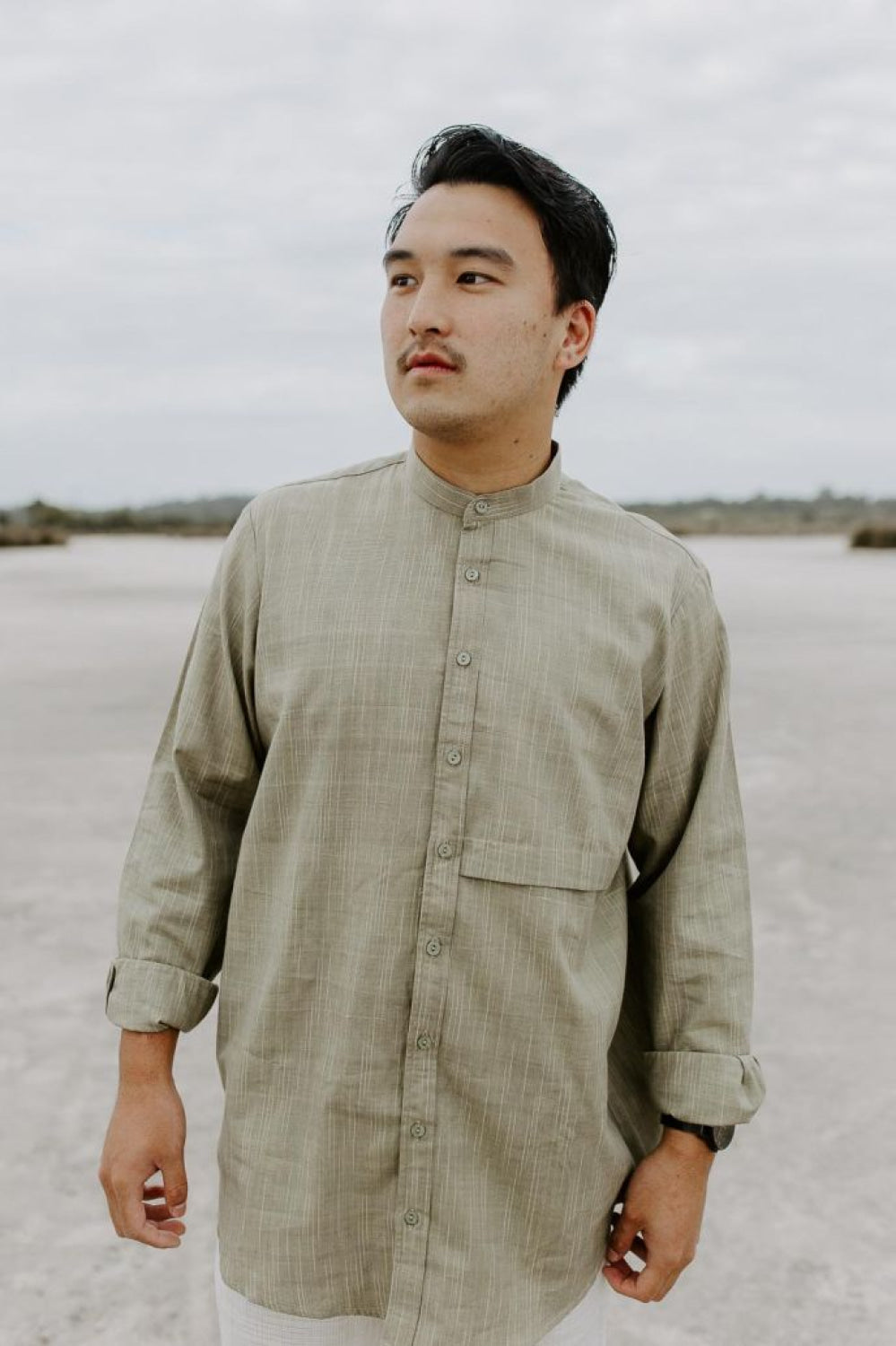 Arlo Shirt - Olive - M - Button Down Shirt