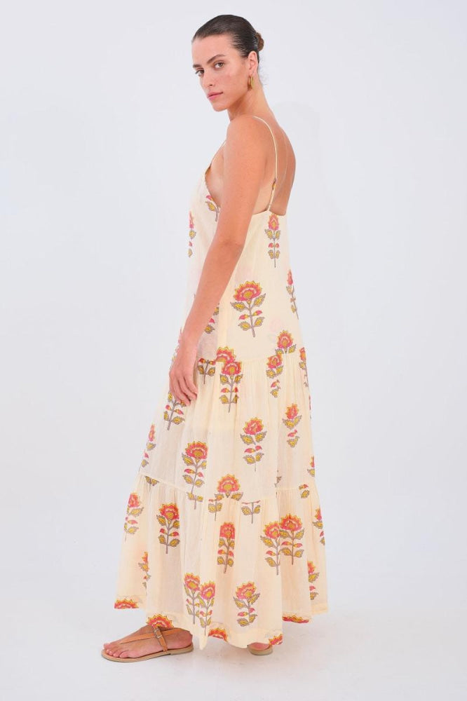 Artemisia Maxi Dress - Peach Floral - Dresses