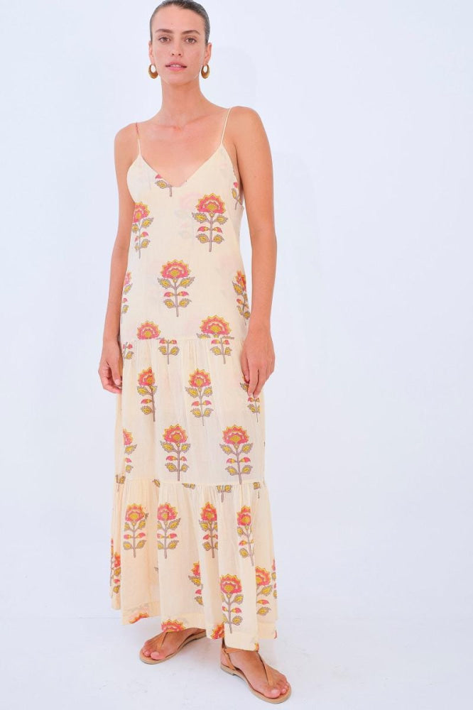 Artemisia Maxi Dress - Peach Floral - Dresses