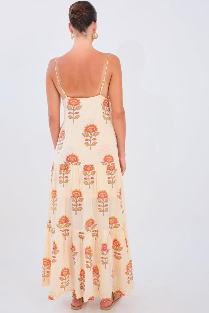 Artemisia Maxi Dress - Peach Floral - Dresses