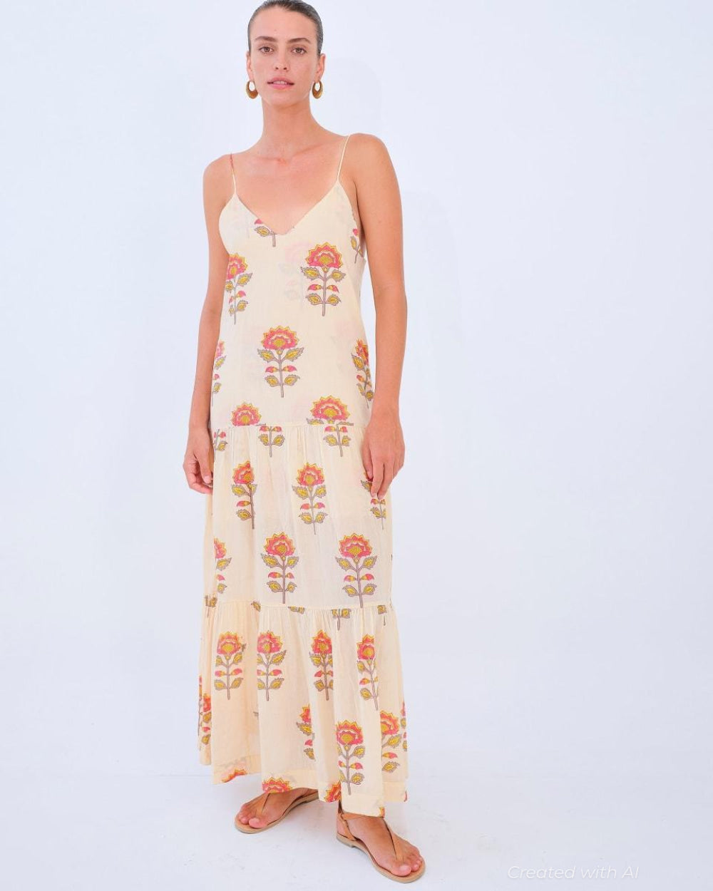 Artemisia Maxi Dress - Peach Floral - Dresses