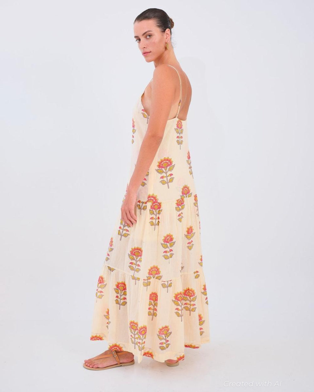 Artemisia Maxi Dress - Peach Floral - Dresses